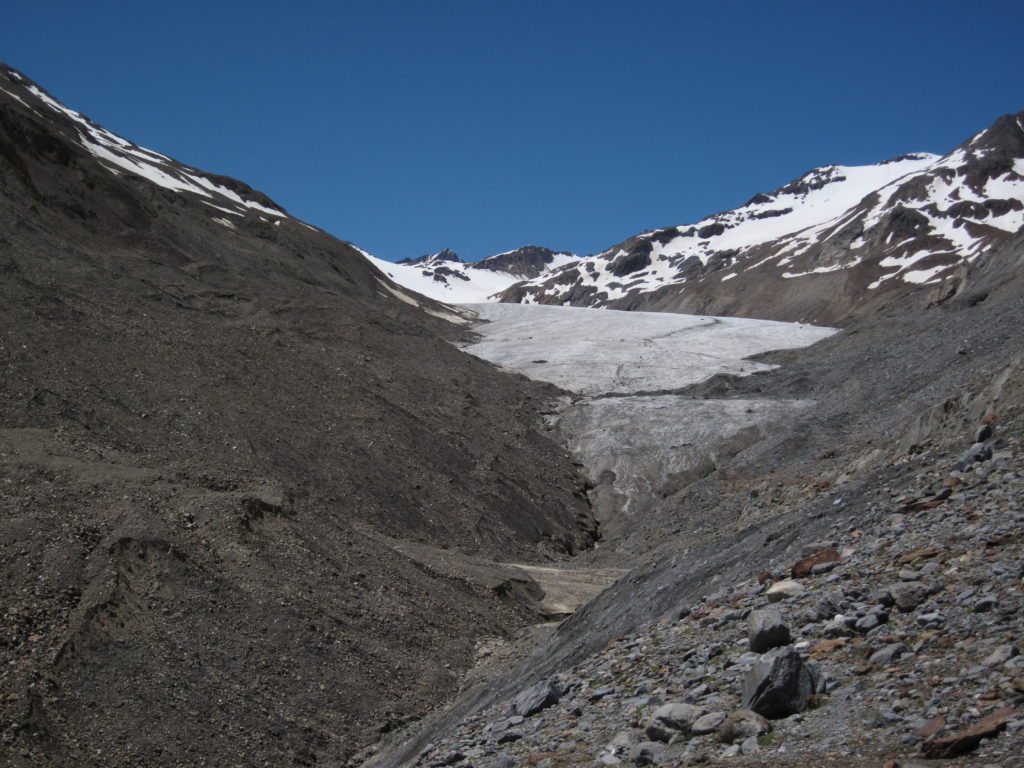 Die Gletscherzunge des Hintereisferners im Juli 2016
